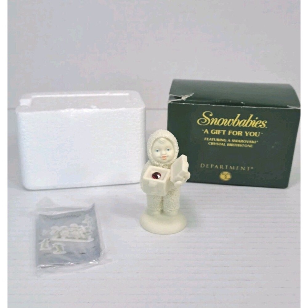 Department 56 Snowbabies A Gift for You July Ruby Birthstone 56.06707 Figurine